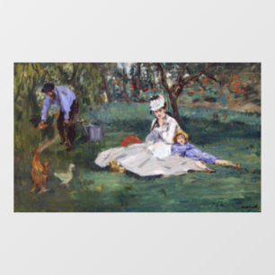 Autocollant Pour Fenêtre Edouard Manet - La famille Monet dans son jardin