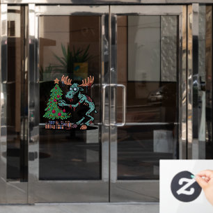 Autocollant Pour Fenêtre Élan de Noël Zombie