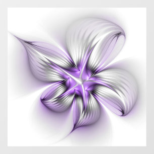 Autocollant Pour Fenêtre Élégance florale Art Abstrait Violet Fractal moder