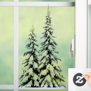 Autocollant Pour Fenêtre Élégant arbre de Noël vert