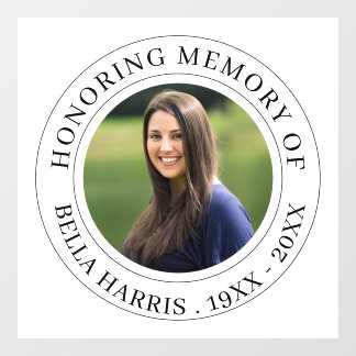 Autocollant Pour Fenêtre Elegant Black and White Memorial Design