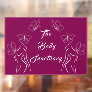 Autocollant Pour Fenêtre Élégant Burgundy Logo Femmes Soins du corps Promot