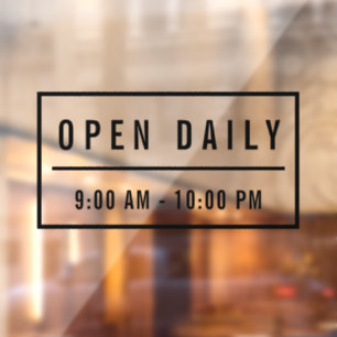 Autocollant Pour Fenêtre Élégant Café minimaliste Bienvenue Ouvrir une s