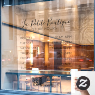 Autocollant Pour Fenêtre Élégant code QR des heures minimales de la banque