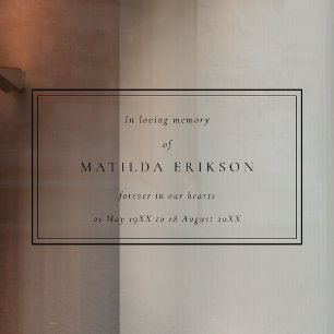 Autocollant Pour Fenêtre Élégant enterrement   Fête classique de la vie