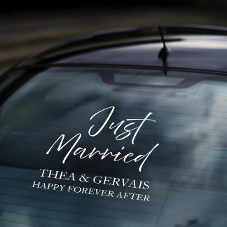 Autocollant Pour Fenêtre Élégante calligraphie Script Juste Marié Mariage