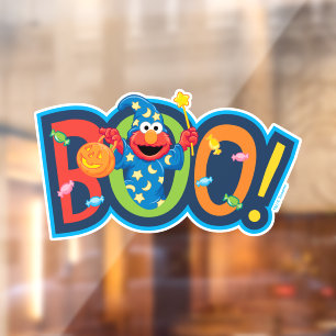 Autocollant Pour Fenêtre Elmo   Halloween Boo !