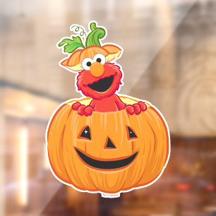 Autocollant Pour Fenêtre Elmo   Halloween Jack-O-Lantern