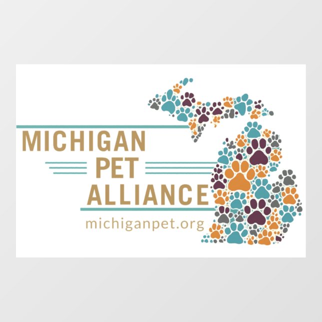 Autocollant Pour Fenêtre Empreintes de pattes du Michigan (Feuille)