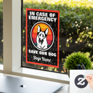 Autocollant Pour Fenêtre En Coque D'Urgence Sauvez Le Vent De Chien Berger