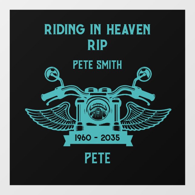 Autocollant Pour Fenêtre En mémoire Motorbike Rider Biker funérailles (Feuille)