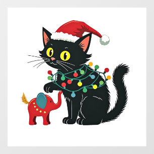 Autocollant Pour Fenêtre Enfant Chat Lady Christmas Kamala Trump