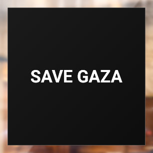 Autocollant Pour Fenêtre Enregistrer Gaza noir blanc texte personnalisé min