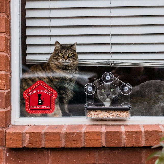Autocollant Pour Fenêtre Enregistrer mon alerte de sécurité pour chats Prem (Créateur téléchargé)