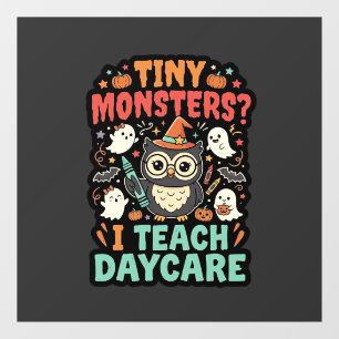 Autocollant Pour Fenêtre Enseignant de garderie Halloween Petits Monstres