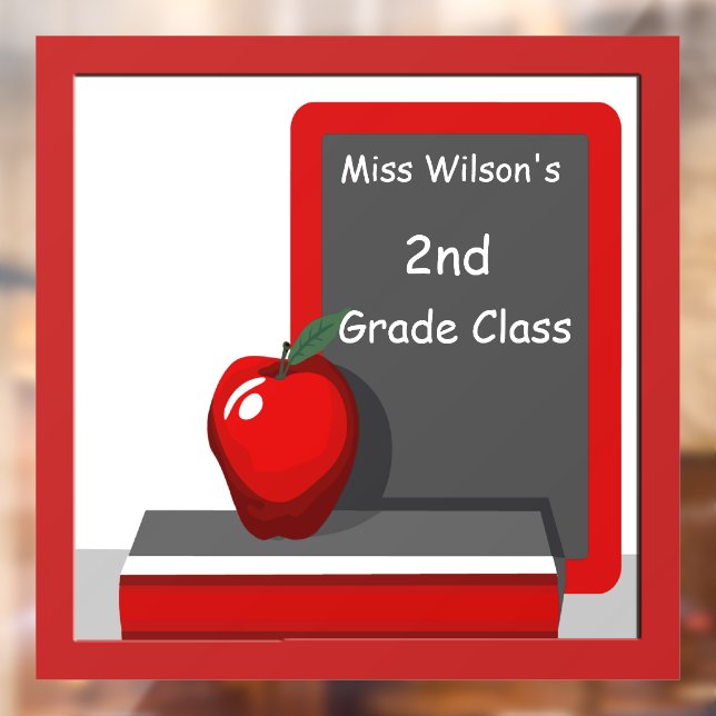 Autocollant Pour Fenêtre Enseignants Apple Chalkboard Classroom Personnalis (Feuille 2)