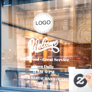 Autocollant Pour Fenêtre Enseigne de bienvenue personnalisée pour restauran