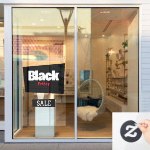 Autocollant Pour Fenêtre Enseigne de magasin moderne tendance noir vendredi