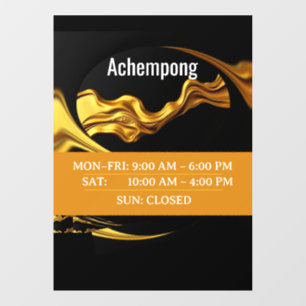Autocollant Pour Fenêtre Enseigne de studio sophistiquée : Achempong Gold W