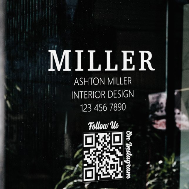 Autocollant Pour Fenêtre Entrepreneur de Construction Qr Code Simple & Prof (Building Contractor Qr Code Simple & Professional Window Cling)
