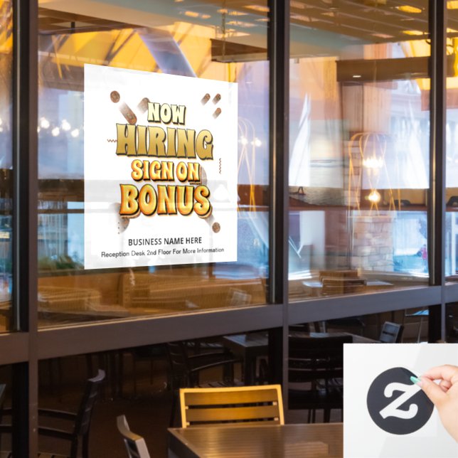 Autocollant Pour Fenêtre Entreprise Emplois maintenant embaucher des employ (Fenêtre du restaurant)