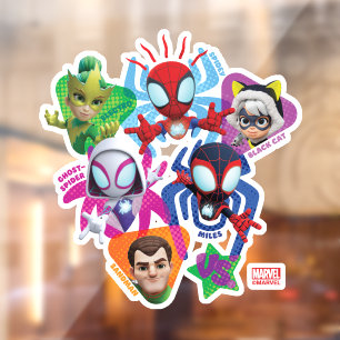 Autocollant Pour Fenêtre Équipe Spidey contre Electro, Sandman et Black Cat