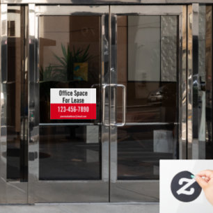 Autocollant Pour Fenêtre Espace de bureau à louer Numéro de téléphone Rouge