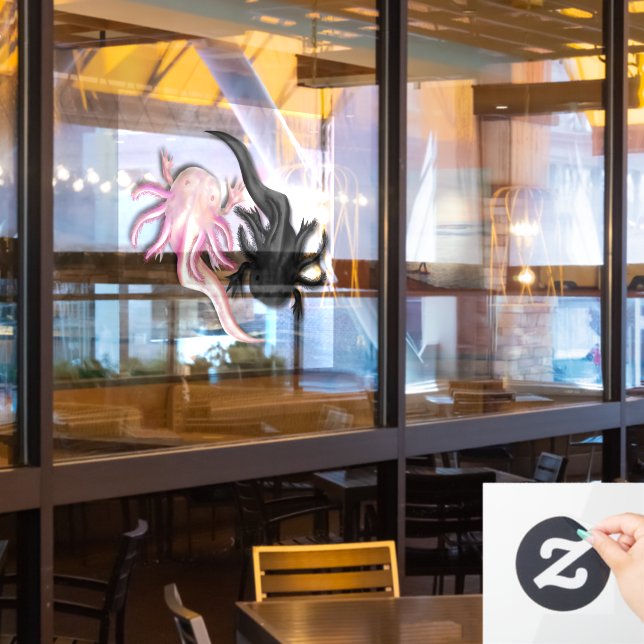 Autocollant Pour Fenêtre Espèce de Black and White Axolotls (Fenêtre du restaurant)