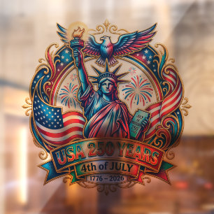 Autocollant Pour Fenêtre États-Unis 250 ans 4 juillet 1776-2026