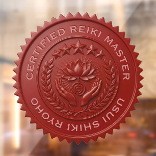 Autocollant Pour Fenêtre Étiquette de sceau de maître Reiki personnalisée e