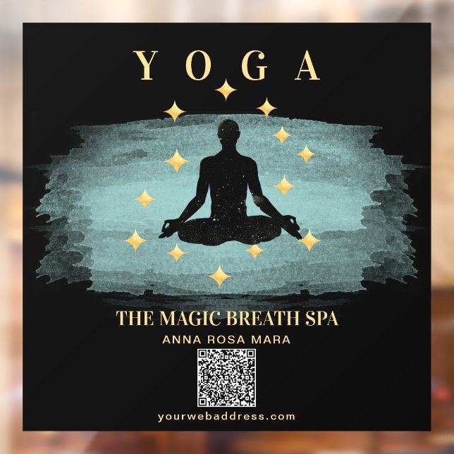 Autocollant Pour Fenêtre ** Étoiles Mindfulness Reiki Yoga Méditation Homme (Feuille 2)