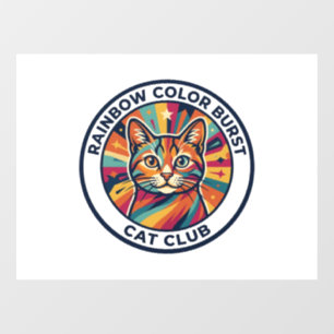 Autocollant Pour Fenêtre Explosion de couleurs arc-en-ciel Chat Design de c