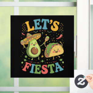 Autocollant Pour Fenêtre Faisons La Fête Avocat Et Tacos Cinco De Mayo