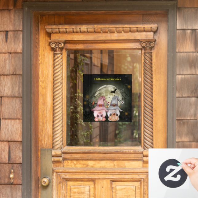 Autocollant Pour Fenêtre Famille des Gnomes d'Halloween (Porte d'accueil)