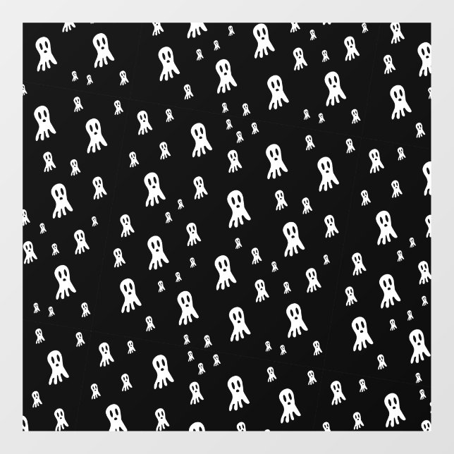 Autocollant Pour Fenêtre Fantômes d'Halloween foncé (Feuille)