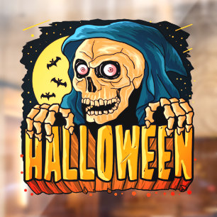 Autocollant Pour Fenêtre Faucheur Crâne Horreur Halloween