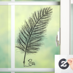 Autocollant Pour Fenêtre Feather Quill la voix des pensées et des émotions
