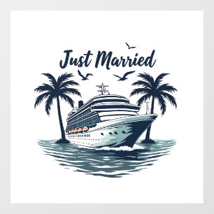 Autocollant Pour Fenêtre Femme mariée à bord d'une croisière d'été Mariage 