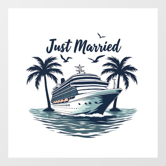 Autocollant Pour Fenêtre Femme mariée à bord d'une croisière d'été Mariage  (Feuille)