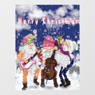 Autocollant Pour Fenêtre Fenêtre de Noël Clouer Happy Gnomes Music Band