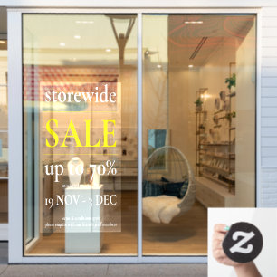 Autocollant Pour Fenêtre Fenêtre de vente blanc jaune Signal Classic Profe