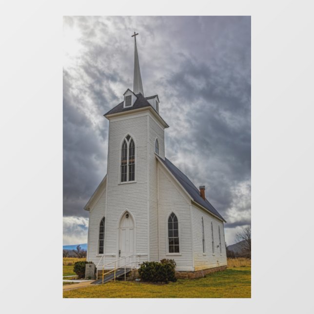 AUTOCOLLANT POUR FENÊTRE FENÊTRE D'ÉGLISE DE PAYS CLING (Feuille)