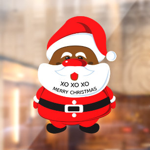 Autocollant Pour Fenêtre Fête de Noël du Père Noël afro-américain