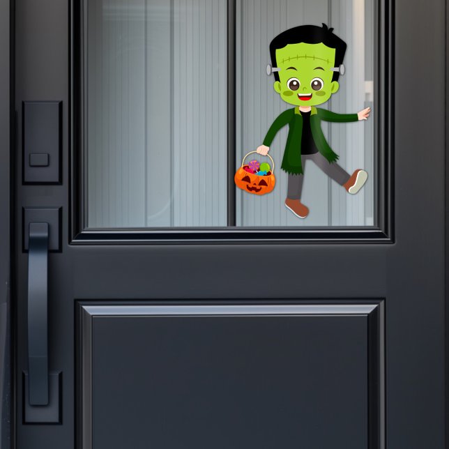 Autocollant Pour Fenêtre Fête d'Halloween pour enfants Frankenstein (Créateur téléchargé)