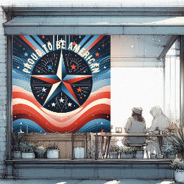 Autocollant Pour Fenêtre Fière D'Être Patriotique Pour La Fête De L'Indépen
