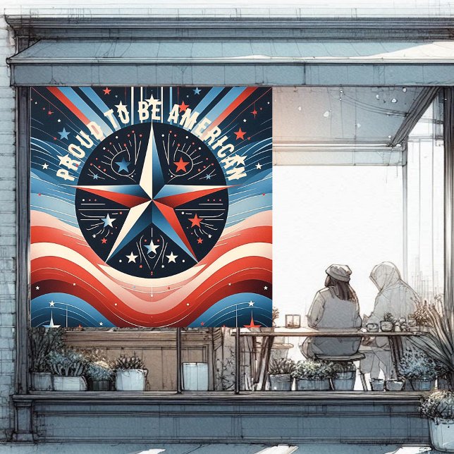 Autocollant Pour Fenêtre Fière D'Être Patriotique Pour La Fête De L'Indépen (Proud To Be American Independence Day Patriotic Window Cling)