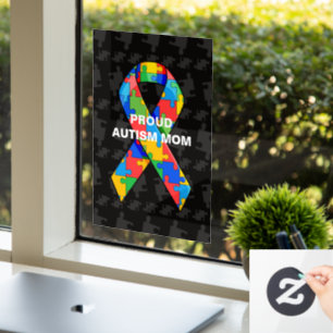 Autocollant Pour Fenêtre Fière Personnalisée Autisme Maman/Papa Puzzle Ruba