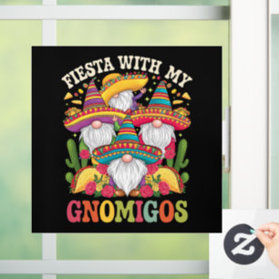 Autocollant Pour Fenêtre Fiesta Avec Mes Gnomigos Gnome Cinco De Mayo