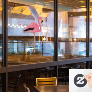 Autocollant Pour Fenêtre Flamant rose pailleté Noël plage
