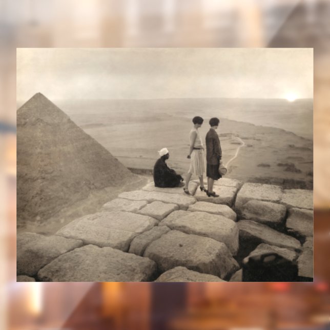 Autocollant Pour Fenêtre Flapper Girls Sunrise Khufu Pyramid, Égypte 1920 (Feuille 2)